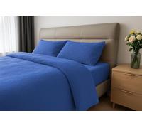 John Aird Teddy Fleece Duvet Cover Quilt Bedding Set With Pillow Case (Blue, Single)
