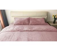 John Aird Teddy Fleece Duvet Cover Quilt Bedding Set With Pillow Case (Blush Pink, Single)