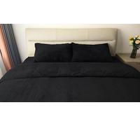 John Aird Teddy Fleece Duvet Cover Quilt Bedding Set With Pillow Cases (Black, Super King)