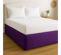 John Aird Teddy Fleece Elasticated Divan Bed Valance (Aubergine, Single)