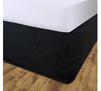 John Aird Teddy Fleece Elasticated Divan Bed Valance (Black, Single)