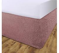 John Aird Teddy Fleece Elasticated Divan Bed Valance (Pink, Super King)
