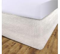 John Aird Teddy Fleece Elasticated Divan Bed Valance (White, Small Double)