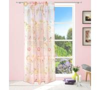 John Aird Unicorn Voile Slot Top Curtain Panel (Blue), 55" Wide x 72" Drop