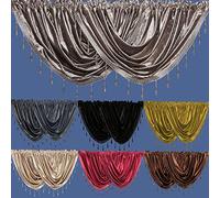 John Aird Velvet Crystal Beaded Curtain Swag (Ochre)