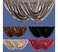 John Aird Velvet Crystal Beaded Curtain Swag (Red)