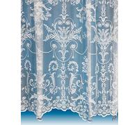 John Aird Victoria Lace Curtain Finished In White ~ Width Sold By The Metre Drop: 36" (91cm)