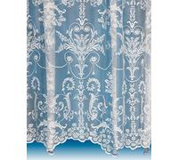 John Aird Victoria Lace Curtain Finished In White ~ Width Sold By The Metre Drop: 72" (183cm)