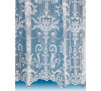 John Aird - Victoria Romantic Damask White Lace Net Curtain - Sold In Set Sizes (3.5 Metres Width, Drop: 63" (160cm))