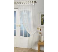 John Aird Woven Voile Tab Top Curtain Panel - Tieback Included - Single Panel (Cream, 58" Wide x 81" Drop)