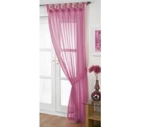 John Aird Woven Voile Tab Top Curtain Panel - Tieback Included - Single Panel (Fuchsia, 58" Wide x 81" Drop)