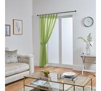 John Aird Woven Voile Tab Top Curtain Panel - Tieback Included - Single Panel (Lime, 58" Wide x 54" Drop)