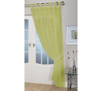 John Aird Woven Voile Tab Top Curtain Panel - Tieback Included - Single Panel (Lime, 58" Wide x 81" Drop)