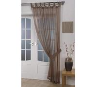 John Aird Woven Voile Tab Top Curtain Panel - Tieback Included - Single Panel (Mocha, 58" Wide x 81" Drop)