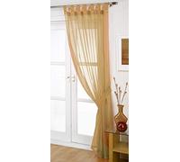 John Aird Woven Voile Tab Top Curtain Panels - Tieback Included - Single Panel (Latte, 58" Wide x 90" Drop)