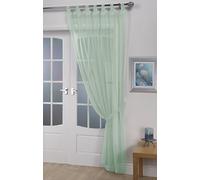 John Aird Woven Voile Tab Top Curtain Panels - Tieback Included - Single Panel (Pastel Green, 58" Wide x 81" Drop)