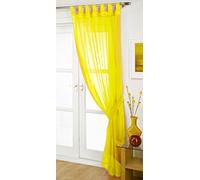 John Aird Woven Voile Tab Top Curtain Panels - Tieback Included - Single Panel (Yellow, 58" Wide x 81" Drop)
