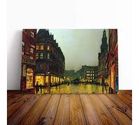 John Atkinson Grimshaw Boar Lane Leeds Canvas Wall Art Print 30x20 Inch | Ready to Hang, Gallery Wrapped, Fade-Resistant Inks, Securely Packaged, UK Made