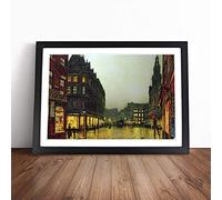 John Atkinson Grimshaw Boar Lane Leeds Framed Wall Art Print Black A3 | Ready to Hang, Satin Fine Art Paper, Fade-Resistant Inks, Acrylic Glazing, Securely Packaged, Made in the UK