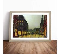 John Atkinson Grimshaw Boar Lane Leeds Framed Wall Art Print Oak A2 | Ready to Hang, Satin Fine Art Paper, Fade-Resistant Inks, Acrylic Glazing, Securely Packaged, Made in the UK