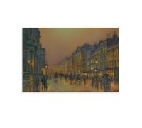 John Atkinson Grimshaw Prints 《London》 Wall Art Poster Canvas Wall Art Decorative Bedroom Modern Home Print Picture Artworks 20x30inch(50x75cm)