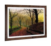 John Atkinson Grimshaw Stapleton Park Framed Wall Art Print A2 Walnut | Ready to Hang, Premium Gi Paper, Fade-Resistant Inks, Securely Packaged, UK Made