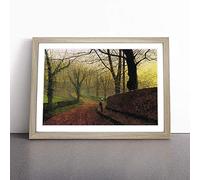 John Atkinson Grimshaw Stapleton Park Framed Wall Art Print Oak A3 | Ready to Hang, Satin Fine Art Paper, Fade-Resistant Inks, Acrylic Glazing, Securely Packaged, Made in the UK