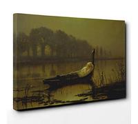 John Atkinson Grimshaw The Lady of Shalott Canvas Print | Gallery Wrapped 30mm Frame Wall Art | 30x20 inches | Ready to Hang | Modern People Picture | Living Room Bedroom Lounge Office