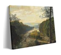 John Atkinson Grimshaw-The Wharfe Valley with Barden Tower beyond Outstanding Works Poster Cool Artworks Painting Wall Art Canvas Prints Hanging Picture Home Decors Idea 16x24inch(40x60cm)