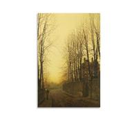 John Atkinson Grimshaw Works《Late Autumn》Printing Posters Fashion Canvas Painting Wall Art Hanging Picture Prints for Home Interior Decor 20x30inch(50x75cm)