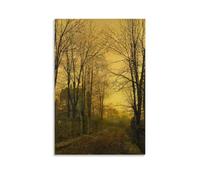 John Atkinson Grimshaw Works《October After Glow》Printing Posters Canvas Wall Art Decorative Paintings for Living Room Bedroom Home Decor 16x24inch(40x60cm)