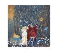 John Bauer - Lena Dances With The Knight 1915 Poster Bedroom Canvas Decor Print Wall Art Office Room Aesthetic Decor Gift Unframe 24x24inch(60x60cm)
