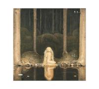 John Bauer - Princess Tuvstarr Gazing Down Into The Dark Waters of The Forest Tarn 1918 Canvas Art Poster And Wall Art Picture Print Modern Family Bed