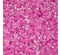 John Bead 25g Cylin Beads Crystal Fuchsia Lined Ceylon 11/0 Glass Cylindrical Seed Beads for Jewelry Bracelets Necklaces Earrings Making Embroidery Home Decor