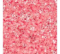 John Bead 25g Cylin Beads Crystal Rose Lined Ceylon 11/0 Glass Cylindrical Seed Beads for Jewelry Bracelets Necklaces Earrings Making Embroidery Home Decor