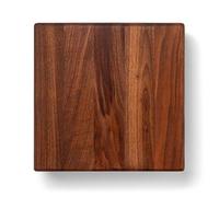 John Boos B Series Square Wooden Walnut Cutting Board 9”x9” - 1.5” Thick, 3-lb Non-Reversible Butcher Block with Wood Bun Feet & Edge-Grain