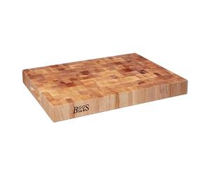 John Boos CCB Series Rectangular Wooden Maple Cutting Board 20”x15” - 2.25” Thick, 21-lb Reversible Butcher Block with End-Grain & Finger Grips - Made in the USA