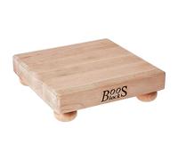 John Boos Small Maple Cutting Board for Kitchen Prep 9 x 9 Inches, 1.5 Inches Thick Edge Grain Square Charcuterie Boos Block with Wooden Bun Feet
