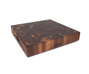 John Boos Walnut Wood End Grain Reversible Butcher Block Cutting Board, 18" x 18" x 3 Inches