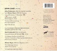 JOHN CAGE: ATLAS ECLIPTICALIS WITH WINTER MUSIC NEW CD