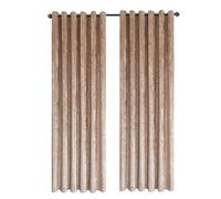 JOHN CANYON Crushed Velvet Curtains A pair of fully lined, expertly crafted velvet curtains with an eyelet ring top, perfect for Bedrooms, Living Rooms, and Kitchens. (CHAMPAGNE GOLD, 66X54)