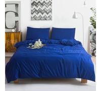 JOHN CANYON Duvet Cover Sets - Microfiber Bedding with Zip Fastening - Soft Breathable Brushed Quilt Cover with 2 Pillowcases- Single, Double, King, Super King (Royal Blue, King (U.K. Standard))