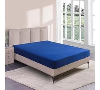 JOHN CANYON Microfiber Fitted Sheet Deep Pocket, Bedding Set Easy Care, Soft Brushed Fabric, 40cm Fade Resistant, Available in Single, Double, King, Super King Sizes (Royal Blue, King)