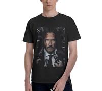 John Character Men's Basic O-Neck Short Sleeve T-Shirt Mens 3D Printed Classics Wick Movie T-Shirts 100% Cotton Casual Sports Tee Tops,XXL
