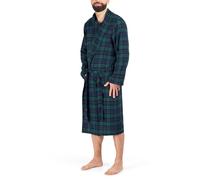 John Christian Men's Lightweight Cotton Dressing Gown, Green and Navy Check (M)
