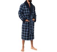John Christian Men's Warm Bonded Fleece Dressing Gown, Blue Check (M)