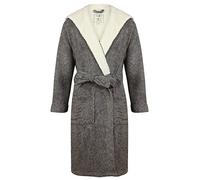 John Christian Men's Warm Hooded Fleece Dressing Gown - Dark Grey Marl (X-Large)