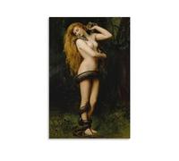 John Collier ArtWork - Lilith with A Snake Print Poster Canvas Wall Art Prints Photo Picture Paintings Room Decor Home Decorative 24x36inch(60x90cm)
