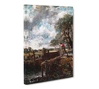 John Constable A Boat Passing A Lock Canvas Print | Gallery Wrapped 30mm Frame Wall Art | 20x14 inches | Ready to Hang | Classic Seascape Picture | Living Room Bedroom Lounge Office