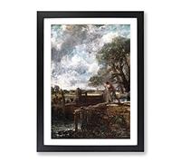 John Constable A Boat Passing A Lock Classic Painting Framed Print | A3 Black Framed Wall Art | Ready to Hang | Classic Vehicle Picture | Living Room Bedroom Lounge Office